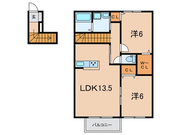 フレッツァ神戸山田B棟の物件間取画像